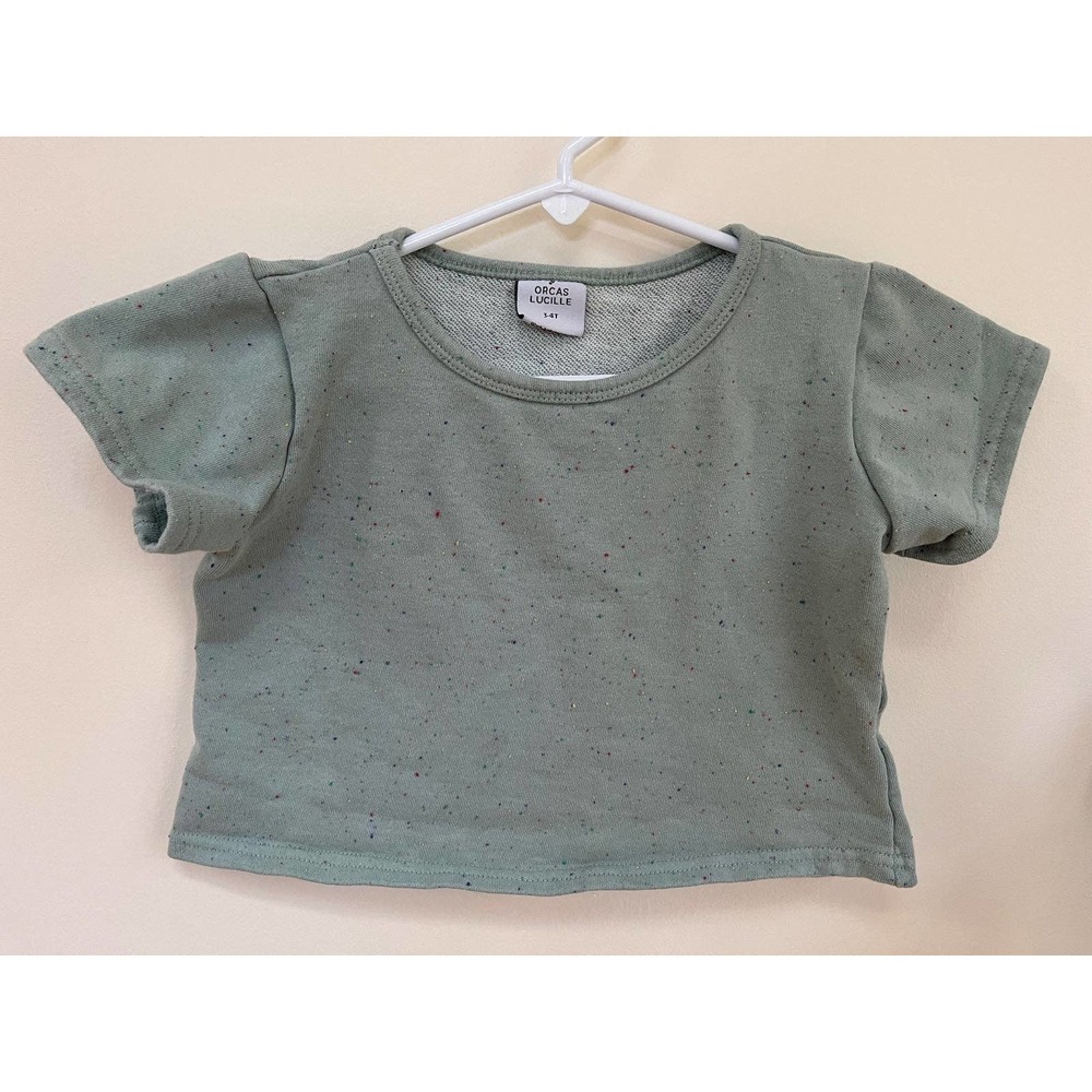 Orcas Lucille cropped short sleeve shirt, size 3/4t
